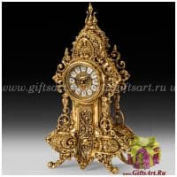 Каминные часы бронзовые золотистые Майорка 41 см. Virtus 5160 Испания