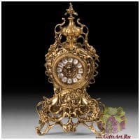 Каминные часы бронзовые с кубком золотистые. Virtus 5240 Высота 39 см. Испания