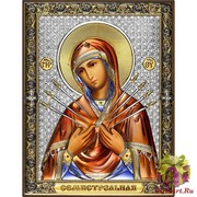 Икона освященная &quot;Семистрельная Божия Матерь&quot;, 14x18 см
