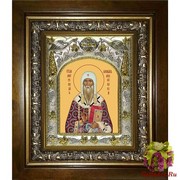 Икона освященная &quot;Феогност Киевский и Московский, митрополит,святитель&quot;, 14x18 см, в деревянном киоте 20x24 см, 20x24 см