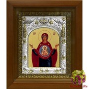 Икона освященная &quot;Божья Матерь Знамение&quot;, в киоте 20x24 см, 20x24 см