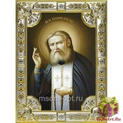 Икона освященная &quot;Серафим Саровский преподобный чудотворец&quot;, 18x24 см со стразами, 18x24 см
