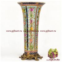 Ваза. Фарфор и бронза. Декор Розовые сады Шелфилда. Ручная работа. Высота 40 см