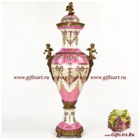 Ваза напольная. Фарфор и бронза. Декор Букингемский дворец. Ручная работа. Высота 76 см