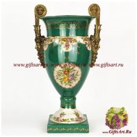 Ваза. Фарфор и бронза. Декор Замок Балморал-2. Ручная работа. Высота 45 см