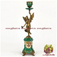 Подсвечник. Фарфор и бронза. Декор Замок Балморал-2. Ручная работа. 36 см