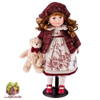 Фарфоровая кукла Малышка Соня с мишкой. Ручная работа Высота 47 см. Германия RF-Collection