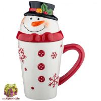 Кружка Весёлый снеговик 400 мл. Керамика