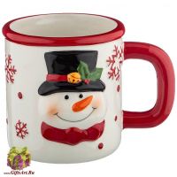 Кружка Весёлый снеговик 500 мл. Керамика