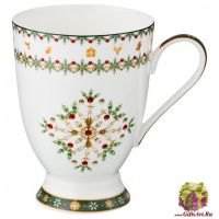 Кружка фарфоровая большая Снежное Рождество Новогодняя коллекция 300 мл Подарочная упаковка