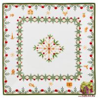 Блюдо фарфоровое квадратное Снежное Рождество Новогодняя коллекция 22 х 22 см Подарочная упаковка