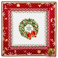 Блюдо фарфоровое квадратное Рубиновое Рождество Новогодняя коллекция 22 х 22 см Подарочная упаковка