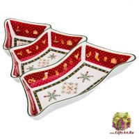 Менажница фарфоровая Ёлочка Прекрасное Рождество Новогодняя коллекция 24 х 25 см Подарочная упаковка