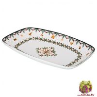 Блюдо фарфоровое Снежное Рождество Новогодняя коллекция 30 х 19 см Подарочная упаковка