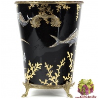 Ведёрко для льда. Фарфор и бронза. Коллекция Чёрное море. Ручная работа. 18 см - вид 2 миниатюра