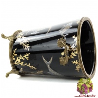 Ведёрко для льда. Фарфор и бронза. Коллекция Чёрное море. Ручная работа. 18 см - вид 3 миниатюра