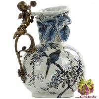 Кувшин-ваза. Фарфор и бронза. Декор Утро в Шенонсо. Ручная работа. Высота 22 см