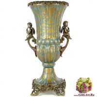 Ваза. Фарфор и бронза. Коллекция Небесные гирлянды. Ручная работа. 47 см