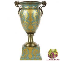 Ваза. Фарфор и бронза. Коллекция Небесные гирлянды. Ручная работа. Высота 38 см