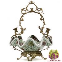 Ваза конфетница. Фарфор и бронза. Декор Замок Валлё. Ручная работа. Высота 31 см