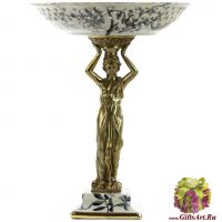 Чаша Греция. Фарфор и бронза. Ручная работа. Декор Утро в Шенонсо. Высота 33 см