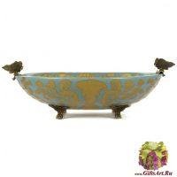 Блюдо бабочки. Фарфор и бронза. Коллекция Небесные гирлянды. Ручная работа. Длина 41 см