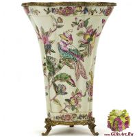 Ваза. Фарфор и бронза. Декор Парк Раджа. Ручная работа. Высота 32 см