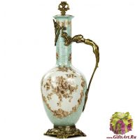 Кувшин. Фарфор и бронза. Декор Замок Сомюр. Ручная работа. Высота 32 см