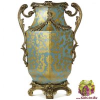 Ваза. Фарфор и бронза. Коллекция Небесные гирлянды. Ручная работа. Высота 42 см - вид 1 миниатюра