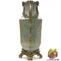 Ваза. Фарфор и бронза. Коллекция Небесные гирлянды. Ручная работа. Высота 42 см - вид 1 миниатюра