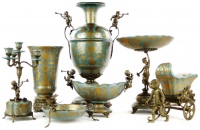 Ваза. Фарфор и бронза. Коллекция Небесные гирлянды. Ручная работа. Высота 42 см - вид 3 миниатюра