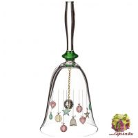 Колокольчик новогодний. Богемское стекло. Высота 18 см. Bohemia Crystal 374476. Чехия