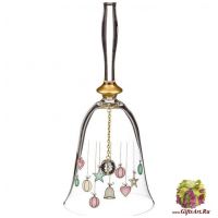 Колокольчик новогодний. Богемское стекло. Высота 18 см. Bohemia Crystal 674476. Чехия
