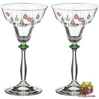 Подсвечники новогодние. 2 штуки Богемское стекло. Высота 19 см. Bohemia Crystal 474476. Чехия