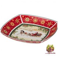 Блюдо фарфоровое &quot;Новогодняя коллекция&quot; 33 х 33 см Подарочная упаковка 091685
