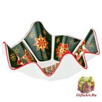 Блюдо фарфоровое глубокое Ёлка &quot;Новогодняя коллекция&quot; 26 см 193685 Подарочная упаковка