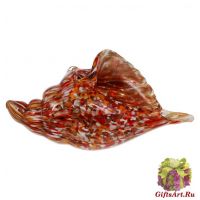 Морская раковина. Стеклянная фигурка в стиле Мурано. Длина 28 см