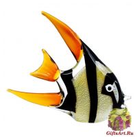 Морская рыбка Пантодон. Стеклянная фигурка в стиле Мурано. Длина 21 см.