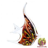 Морская рыбка Птерофилум. Стеклянная фигурка в стиле Мурано. 17 см.