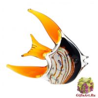 Морская рыбка Пантодон 2. Стеклянная фигурка в стиле Мурано. 18 см.