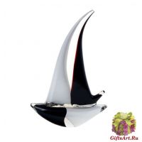 Парусник. Стеклянная фигурка в стиле Мурано. Высота 28 см.