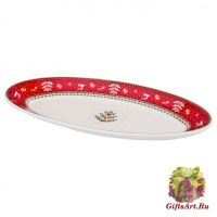 Блюдо фарфоровое Вечер Рождества Новогодняя коллекция 30 х 12 см Подарочная упаковка