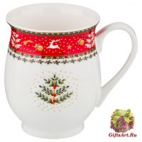 Кружка фарфоровая большая Вечер Рождества Новогодняя коллекция 300 мл Подарочная упаковка