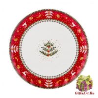 Тарелка фарфоровая Вечер Рождества Новогодняя коллекция 20 см Подарочная упаковка