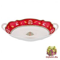 Блюдо фарфоровое Вечер Рождества Новогодняя коллекция 28 х 19 см Подарочная упаковка