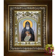 Икона освященная &quot;Кукша Одесский преподобный&quot;, 14x18 см, в деревянном киоте 20x24 см, 20x24 см