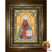 Икона освященная &quot;Владимир (Богоявленский) митрополит Киевский и Галицкий священномученик&quot;, 18x24 см, со стразами, в деревянном киоте 24x30 см, 24x30 см