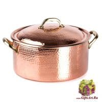 Кастрюля медная диаметр 18 см с крышкой. Медная посуда Marque Deposee. Тунис