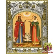 Икона освященная &quot;Петр и Феврония благоверные&quot;, 14x18 см, купить