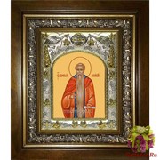 Икона освященная &quot;Евфимий Великий преподобный&quot;, 14x18 см, в деревянном киоте 20x24 см, 20x24 см